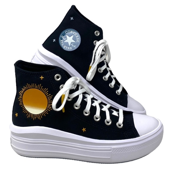 Converse Chuck Taylor Move Celestial Canvas Black High Platform Sneakers A02896C - Picture 1 of 8